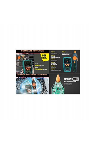 NO BRAND Tester LAN+POE cu detector de perechi, NCV, Proskit