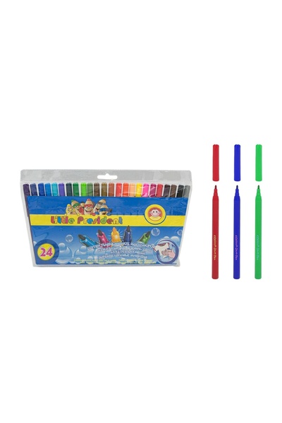 Little President Set carioci cu vârf subțire pentru desen, 24 bucăți – lavabi...