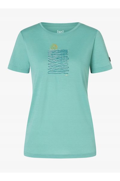NO BRAND Tricou de damă Super. Tricou Sea Line - verde lagună/diverse M