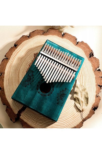 NO BRAND KALIMBA DE 17 TONE, ALBASTRĂ, HLURU KHG-BLUE + AUTOCOLANTE CU CIOCAN...