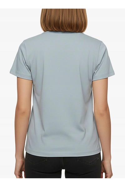 NO BRAND Tricou Turbat Fog din bumbac pentru femei - albastru vapour M