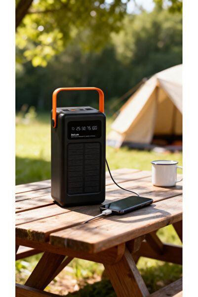 MO DOU 80.000 mAh Solar Powerbank 22.5W Hızlı Şarj Güneş Enerjili Dijital Göstergeli 4 USB Çıkışlı Type-C Outdoor Kamp Taşınabilir Şarj Cihazı
