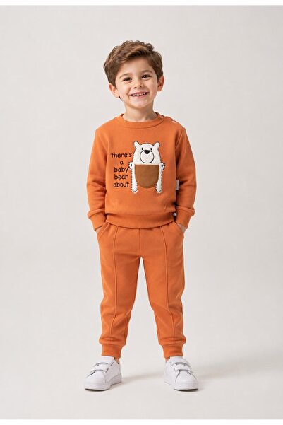 ULTİMA BABY Erkek Bebek 3iplik Kışlık Takım- Turuncu