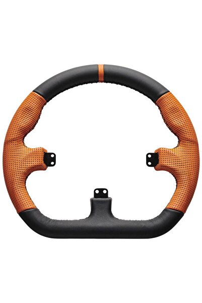 OEM Asetek SimSports GT Steering Wheel Cover, Closed D (Black/Orange)