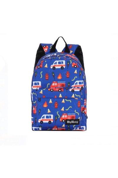 OEM Rucsac de grădiniță albastru cu model mașină - My Way