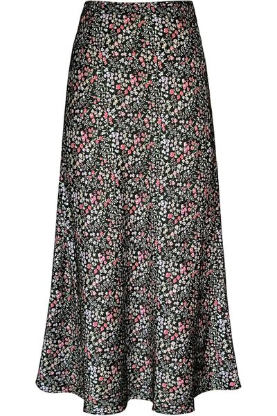 GENERAL Otuzhi Women's High Waist Hidden Elastic Waistband Satin Long Skirt