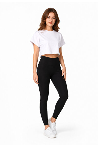 exxitcollection Kadın Spor Alt Üst Takım – Yüksek Bel Tayt ve Dökümlü Crop T-...