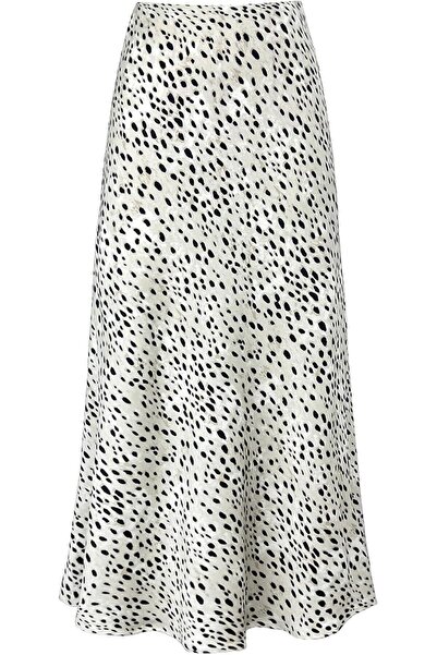 GENERAL Otuzhi Women's High Waist Hidden Elastic Waistband Satin Long Skirt