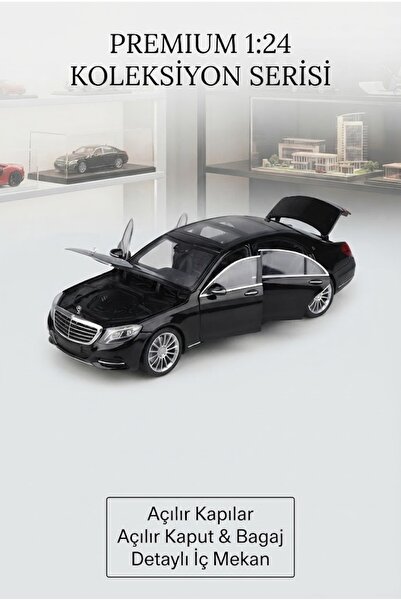 oruçoyuncak 1/24 Ölçek Mercedes-benz S Class Model Araba Siyah