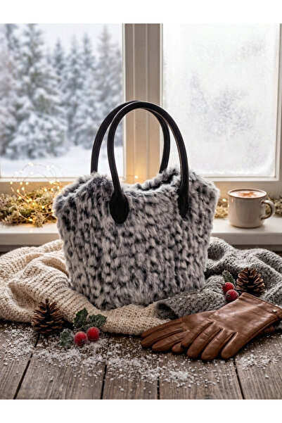 La Creafile Soft Plush Fur (Lapin) Women's Handbag - Stylish Winter Combinati...
