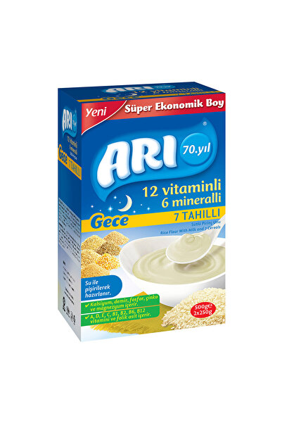 ARI Gece 12 Vitaminli 6 Mineralli 7 Tahıllı Sütlü Pirinç Unu 500 gr