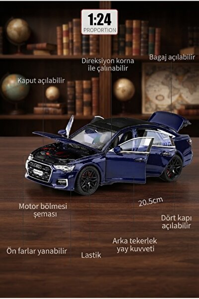 oruçoyuncak Audi A6 Long Araba Audi A6 1:24 Diecast Metal Model Araba Araba S...
