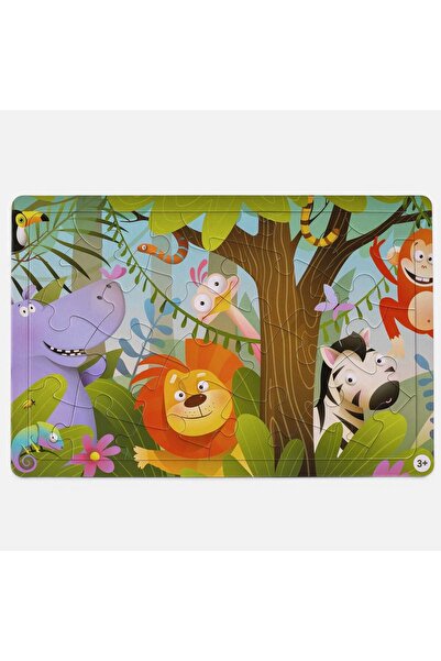 OEM Puzzle Animale din Jungla (24 Piese) – animale, piese mari