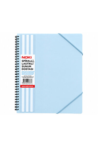 Noki 20 de coli A4 Dosar elastic spiralat pentru prezentare Albastru pastel