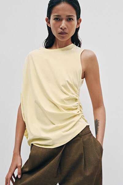 Butik Allbucks Za *Ra* Asymmetrical Draped T-Shirt Top Blouse Abzra00149