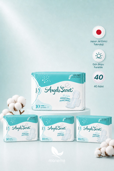 Angels Secret Gündüz Pedi 4’lü Paket 40 Adet – Ultra İnce Japon Jel Emici, An...