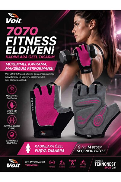 Voit 7070 fuşya fıtness eldiveni S BEDEN