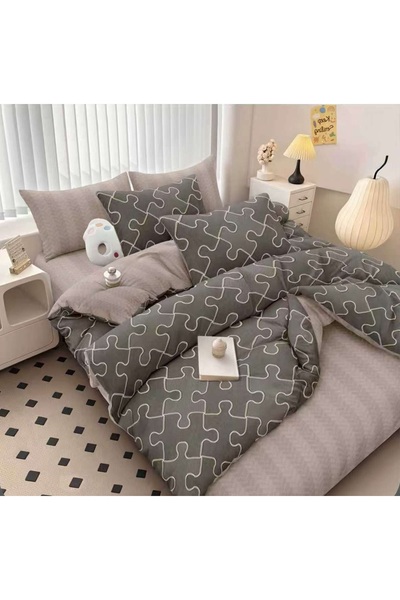 CHIRASO Bedding Set, 4 Pieces, Satin Cotton , Stretchy Sheet 180x200cm, Duvet...