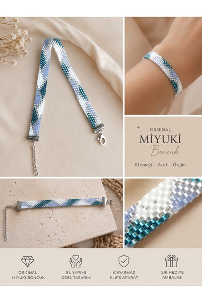 El Yapımı Tasarım Original Miyuki Ice Crystal Handmade Bracelet