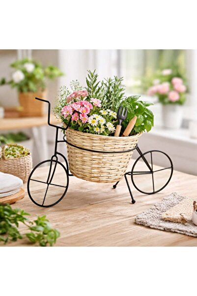 OEM Masca Ghiveci Flori in Forma de Bicicleta 50x23x33cm
