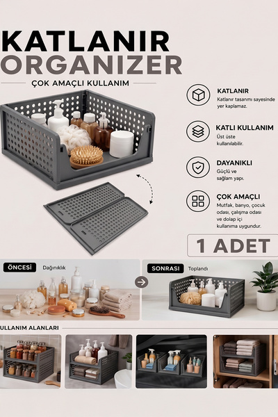 iselahome Orvena Katlanır Kayar Raf Organizer Dolap İçi Kıyafet Aksesuar Düze...