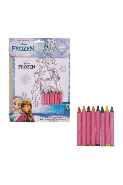 Frozen Carte de colorat cu autocolante, 16 file – Frozen, pictură