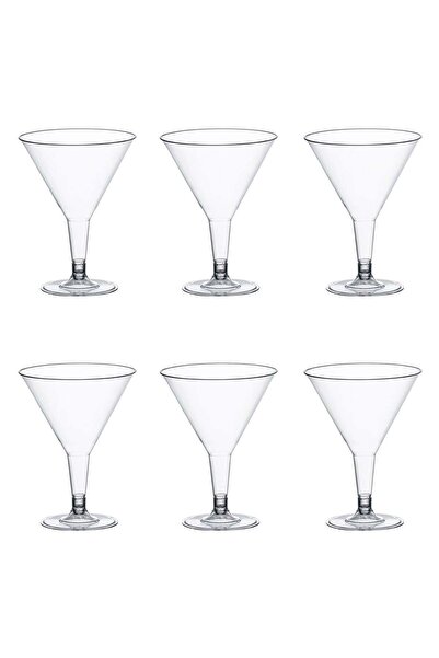 OEM Set Pahare Reutilizabile din Plastic Transparent pentru Martini 215ml - 6buc