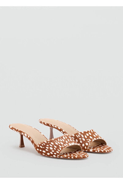MANGO Woman Bambi-print calf hair heeled sandal