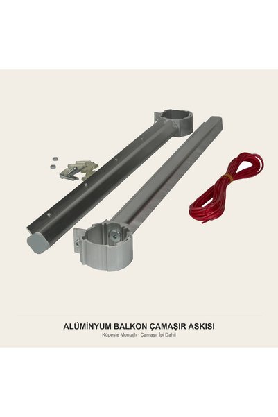 UPSTYLE Alüminyum Balkon Çamaşır Askısı Çamaşır İpi Dahil
