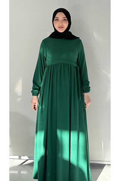 Yuşen Tesettür YUŞEN BOSNİA MEVLANA ELBİSE AEROBİN ÖNÜ FERMUARLI KEMERLİ RAHA...
