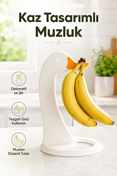Ognami Kaz Figürlü Muzluk Muz Askısı Dekoratif Tezgah Üstü Muz Tutucu 3D Baskı