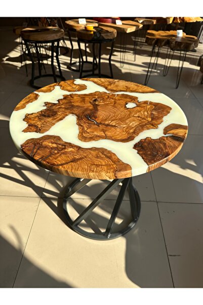 Kilikya Wood Zeytin Ağacı Epoksi Sehpa