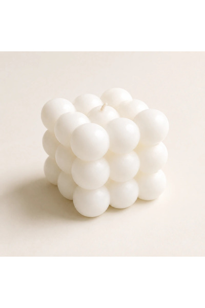 Generic White Bubble Cube Decorative Candle – 6-Piece Set