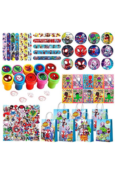 Generic Spiderman Birthday Party Favors for 12 Guests, 110pcs All-In-One Spid...