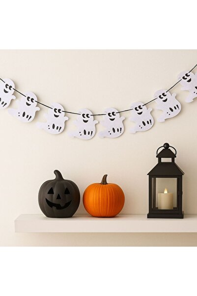 OEM Ghirlanda Decorativa de Halloween cu 8 Fantome din Fetru 3,5cm