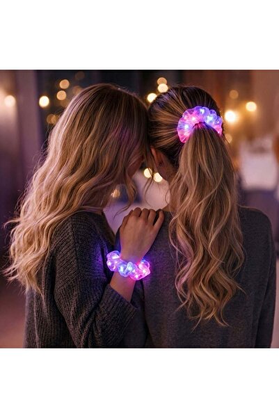 OEM Elastic Par Tip Bratara Roz Lila cu LED pentru Copii