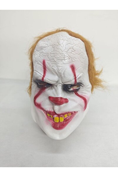 NET MARKET Halloween Silikon Maske Pennywise Katil Palyaço Saçlı - Cadılar Ba...