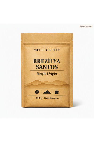 MELLI COFFEE Dünya Kahveleri Brezilya Santos 250g – %100 Arabica – Orta Kavrum