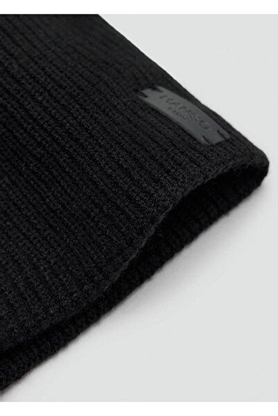 MANGO Kids Ribbed scarf with relief logo