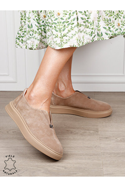 ANGEL BLUE Pantofi casual dama slip-on din piele naturală intoarsa cu aspect ...