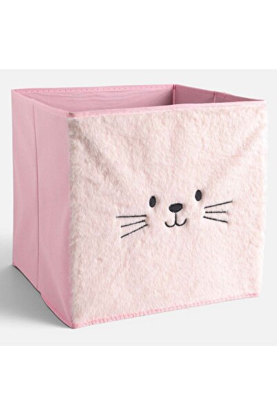 OEM Cutie de Depozitare Catifelata Roz Pisica 30x30x30cm