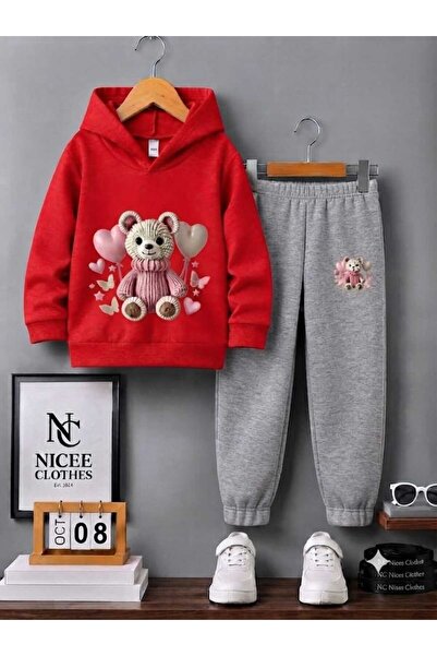 NC Nicee Clothes Детски унисекс комплект анцуг (зимен, с принт на балонно мече)