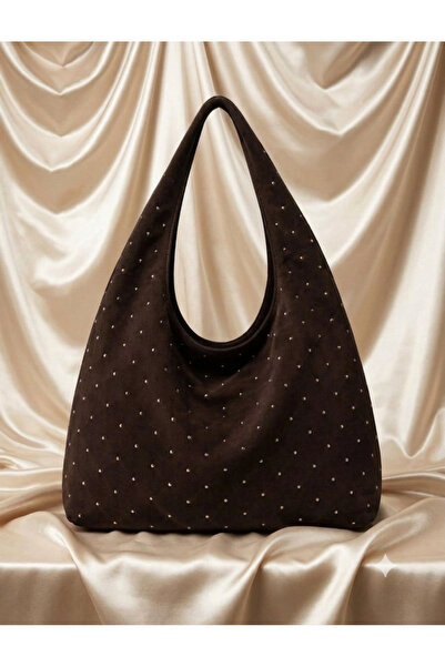 Gogoey Soft Suede Studded Voluminous Hand and Shoulder Bag