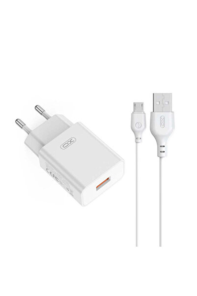 Xo Încărcător L127 18W USB-A, cu cablu USB-A la Micro-USB - alb
