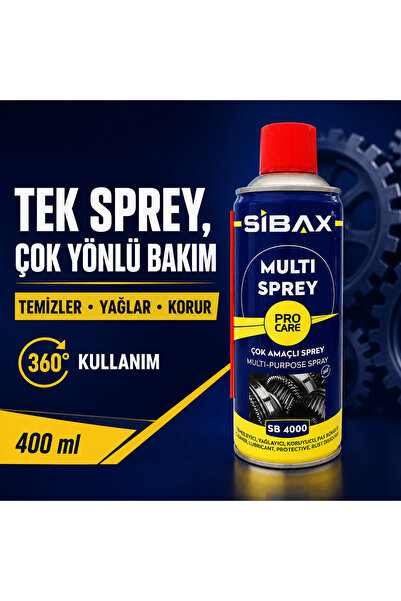 Sibax SB 4000 Çok Amaçlı Yağlayıcı ve Pas Sökücü Sprey 400 ml