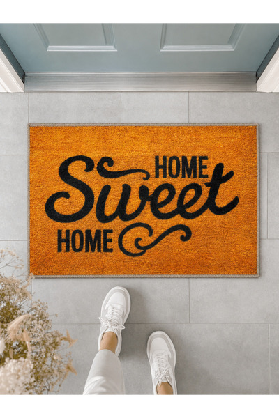 Suare Concept سجادة باب تيپوغرافية بتصميم Home Sweet Home مقاس 40x60 سم - سجا...