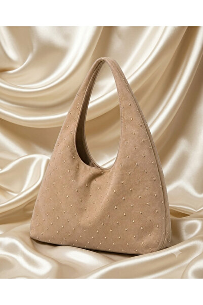 Gogoey Soft Suede Studded Voluminous Hand and Shoulder Bag