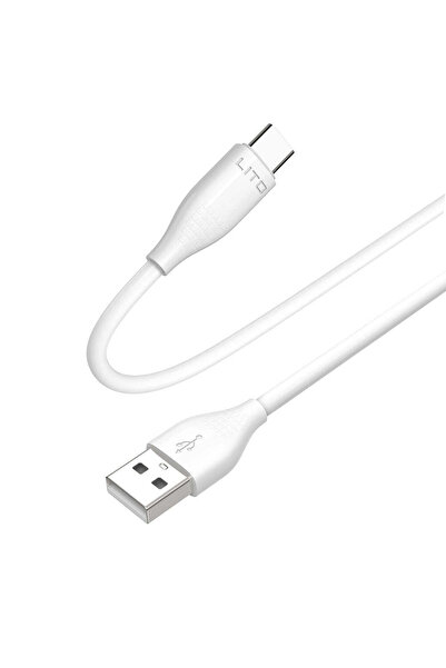 Lito Cablu de date (LD03T), USB la Type-C, Încărcare rapidă, 2.4A, 1m, alb - alb