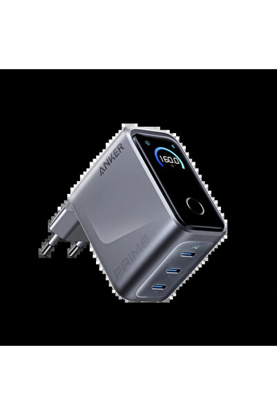 Anker Charger Prime 160W, 3x USB-C, Smart Display, Grey - Grey