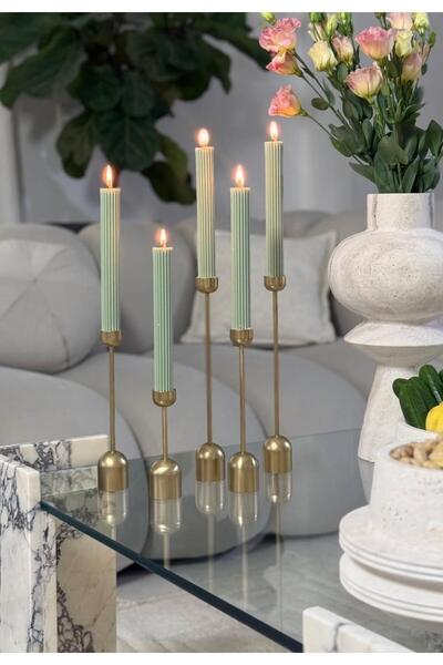 SCA CANDLE Dekoratif Mum Şamdanlık Mum Yeşil Renk 2 Kili ürün